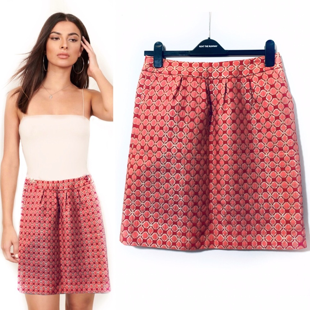 Halogen 6 Pink Metallic Skirt Fit Flare Quilted